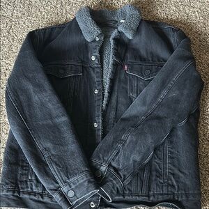 Men's Levi’s Black Sherpa-Lined Denim Jacket